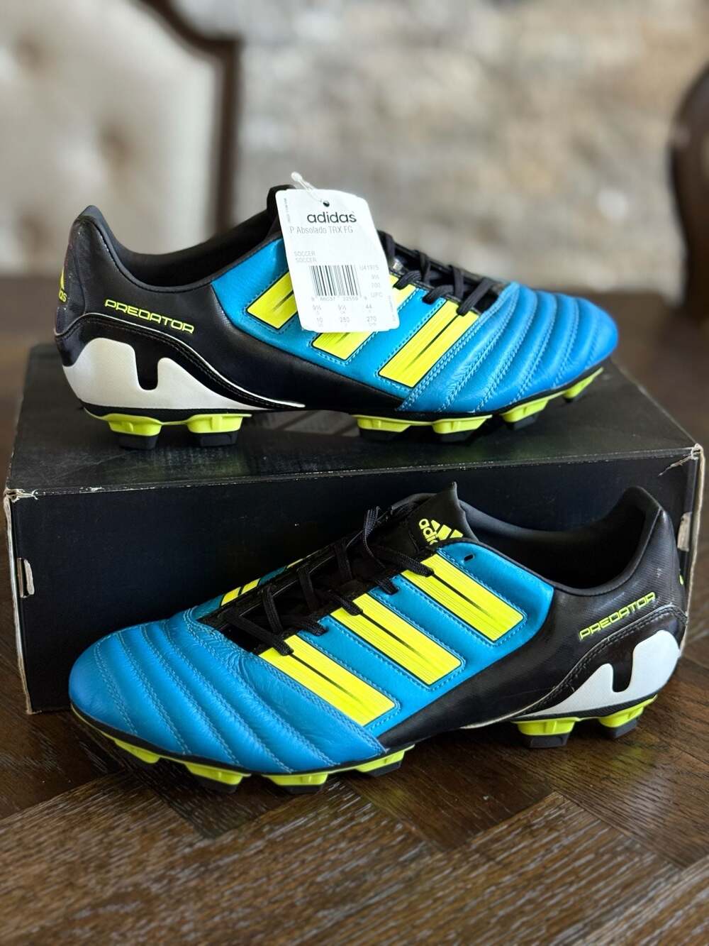 Adidas P Absolado TRX FG Soccer Cleats Blue Black Yellow U41975 Mens Size 10